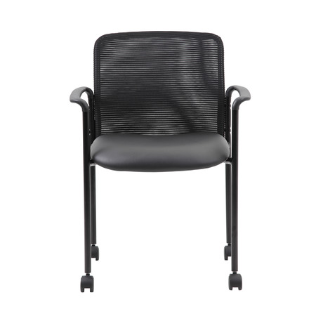 BOSS Mesh Guest Chair with Casters, Black B6909R-CS